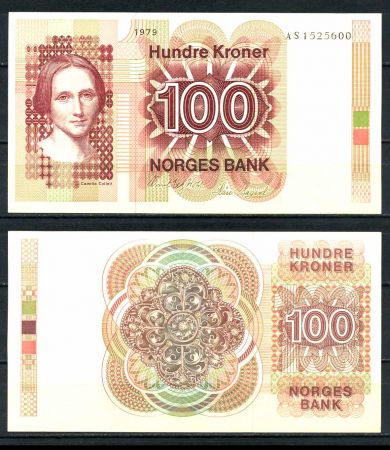 НОРВЕГИЯ 1979г. P# 41b / 100 КРОН UNC ПРЕСС