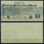 ГЕРМАНИЯ 1923г. 9-й выпуск P# 125b / 50 млрд. МАРОК VF+