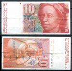 Швейцария 1990 г. • P# 53h sign. 64 • 10 франков • Леонард Эйлер • регулярный выпуск • VF-