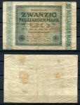 Германия 1923 г. • P# 118a • 20 миллиардов марок • в.з. "G/D" • F-VF