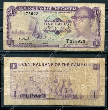 Гамбия 1971-1987 гг. • P# 4f • 1 даласи • парусник • регулярный выпуск • F-VF