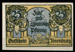 Ильзенбург Германия 1921г. / 25 пф. / главная улица / UNC пресс