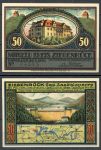 Германия • Цигенрюк 1921 г. • 50 пфеннигов • замок • карта • нотгельд • UNC пресс