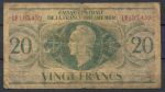 Французская Экваториальная Африка 1944 г. • P# 17b • 20 франков • регулярный выпуск • VG+
