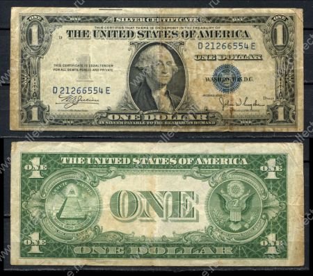 США 1935 г. C • P# 416c • 1 доллар • Джордж Вашингтон • серебряный сертификат • F-*