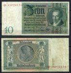 Германия 1929 г. • P# 180a • 10 рейхсмарок • в.з. портрет • Альбрехт Даниель Тэер • регулярный выпуск • VF