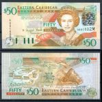 Восточные Карибы • Монтсеррат 2003 г. • P# 45m • 50 долларов • Елизавета II • форт Бримстон • регулярный выпуск • UNC пресс ( кат. - $ 160 )
