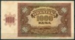 Хорватия 1941 г. • P# 4 • 1000 кун • регулярный выпуск • UNC пресс-
