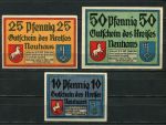 Нойхаус 1921 г. • 10,25 и 50 пфеннигов • гербы • комплект 3 нотгельда • UNC пресс