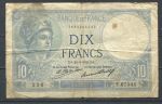 Франция 1932 г. (25-8) • P# 73d • 10 франков • богиня Минерва • крестьянка • регулярный выпуск • F*