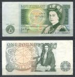 Великобритания 1978-1980 гг. • P# 377a • 1 фунт • Елизавета II • Исаак Ньютон • G.B.Page • AU
