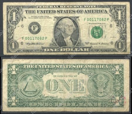 США 1999 г. F Атланта • P# 504 • 1 доллар • Джордж Вашингтон • регулярный выпуск • F