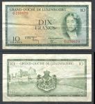Люксембург 1954 г. • P# 48 • 10 франков • герцогиня Шарлотта • регулярный выпуск • VF-