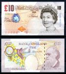 Великобритания 2004 г. • P# 389c • 10 фунтов • Елизавета II • Чарльз Дарвин • регулярный выпуск • A. Bailey • UNC пресс