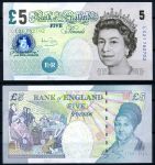 Великобритания 2002 г.(2004) • P# 391с • 5 фунтов • Елизавета II • Элизабетт Фрай • регулярный выпуск • A. Bailey • UNC пресс ( кат. - $17.5 )