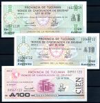 АРГЕНТИНА 1991г. ТУКУМАН / 1,10,100 АУСТРАЛОВ UNC ПРЕСС