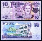 Фиджи 2007 г. • P# 111a • 10 долларов • Елизавета II • регулярный выпуск • UNC пресс