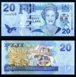 Фиджи 2007 г. • P# 112a • 20 долларов • Елизавета II • регулярный выпуск • UNC пресс