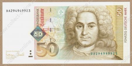 Германия • ФРГ 1996 г. • P# 45 • 50 марок • регулярный выпуск • UNC пресс