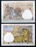 Французская Западная Африка 1942 г. • P# 27 • 25 франков • лев • регулярный выпуск • UNC