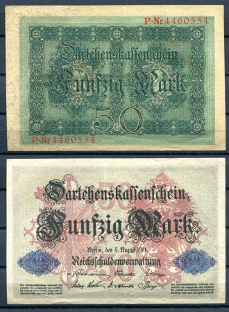 ГЕРМАНИЯ 1914г. P49b / 50 МАРОК UNC ПРЕСС