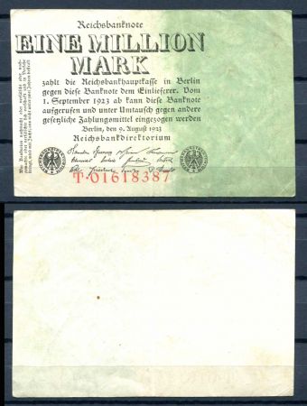 ГЕРМАНИЯ 1923г. P#101 / 1 млн. МАРОК XF