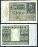 Германия 1922 г. •  P# 70 • 10000 марок • 1-й выпуск • большой формат • AU*