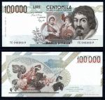 ИТАЛИЯ 1983г. P# 110b / 100000 ЛИР UNC ПРЕСС / ИСКУССТВО