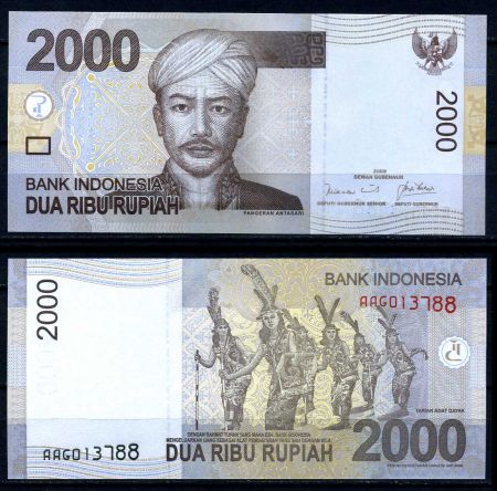 ИНДОНЕЗИЯ 2009г. P#  / 2000 РУПИЙ UNC ПРЕСС