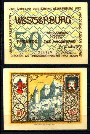 ВЕСГЕРБУРГ 1921г. 50 пф. ГОРОД UNC- ПРЕСС-