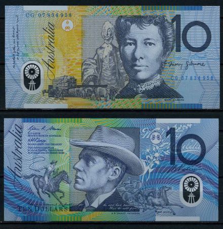Австралия 2007 г. • P# 58d • 10 долларов • Эндрю Бартон «Банджо» Патерсон • Мэри Гилмор • регулярный выпуск • UNC пресс