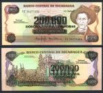 НИКАРАГУА 1990г. P# 162 / 200000 КОРДОБАС UNC ПРЕСС / АРМИЯ