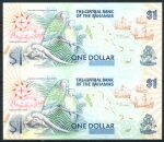 Багамы 1992 г. • P# 50 • 1 доллар • Христофор Колумб • памятный выпуск • лист 2 боны • UNC пресс