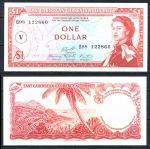 Восточные Карибы • Сент-Винсент 1965 г. • P# 13o • 1 доллар • Елизавета II • вид на бухту • регулярный выпуск • UNC пресс ( кат. - $ 50 )