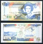 Восточные Карибы • Антигуа 1993 г. • P# 27a • 10 долларов • Елизавета II • парусник • регулярный выпуск • UNC пресс ( кат. - $90 )