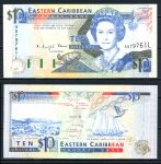 Восточные Карибы • Сент-Люсия 1993 г. L • P# 27l • 10 долларов • Елизавета II • карта островов, парусник • регулярный выпуск • UNC пресс ( кат. - $ 90 )