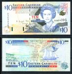 Восточные Карибы • Гренада 2000 г. • P# 38g • 10 долларов • Елизавета II • парусник • регулярный выпуск • UNC пресс ( кат. - $ 50 )