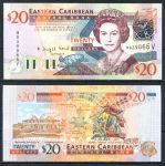Восточные Карибы • Сент-Винсент 2003 г. • P# 44v • 20 долларов • Елизавета II • Дом правительства(о. Монтсеррат) • регулярный выпуск • UNC пресс ( кат. - $ 55 )