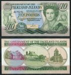 Фолклендские острова 1986 г. • P# 14 • 10 фунтов • Елизавета II • регулярный выпуск • UNC пресс ( кат. - $95 )