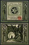 Штернберг 1921 г. • 75 пфеннигов • герб • Мельничные ворота • UNC пресс