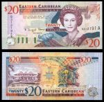 Восточные Карибы • Антигуа 1994 г. • P# 33a • 20 долларов • Елизавета II • Дом Правительства • регулярный выпуск • UNC пресс
