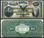 США 1864 г. P# 301 • 10 долларов • Салмон Чейз • копия • UNC пресс