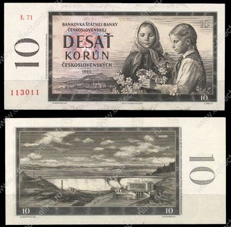 Чехословакия 1960 г. P# 88b • 10 крон • регулярный выпуск • UNC пресс