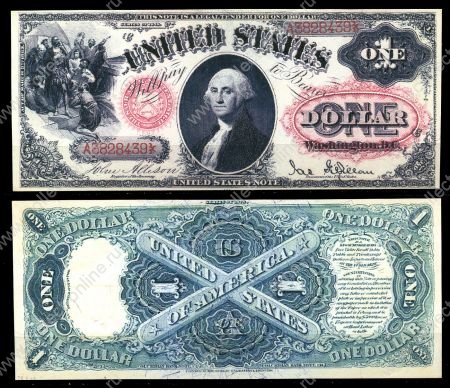 США 1875г. P# 157 • 1 доллар. Джордж Вашингтон • копия • UNC пресс 