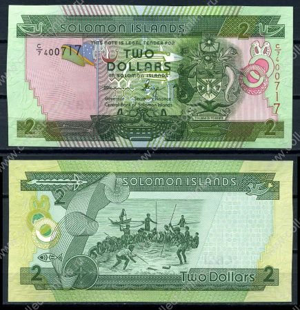 Соломоновы о-ва 2004 г. (2010) P# 25 • 2 долларов • государственный герб • регулярный выпуск • UNC пресс
