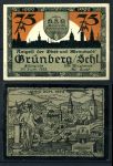 ГРЮНБЕРГ 1922г. /  75 пф. / ВИД ГОРОДА / UNC ПРЕСС / АРХИТЕКТУРА