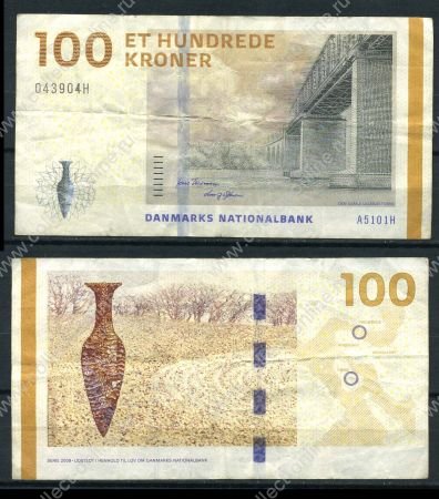 Дания 2009 г. (2010) • P# 66 • 100 крон • мост • регулярный выпуск • VF