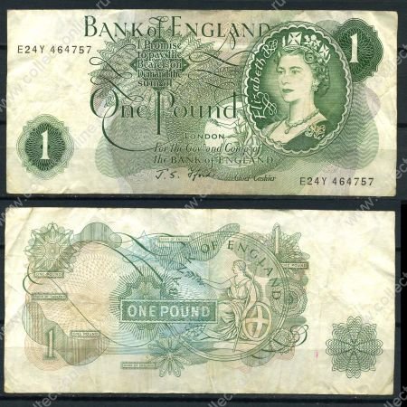 Великобритания 1966-1970 гг. • P# 374e • 1 фунт • Елизавета II • J.S.Fforde • регулярный выпуск • VF