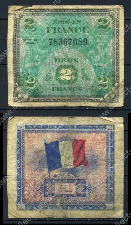 Франция 1944 г. • P# 114a • 2 франка • Союзные войска • оккупационный выпуск • F-