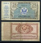США 1948 г. • P# M17 • 25 центов • серия 472 • герб • армейский чек • F-VF